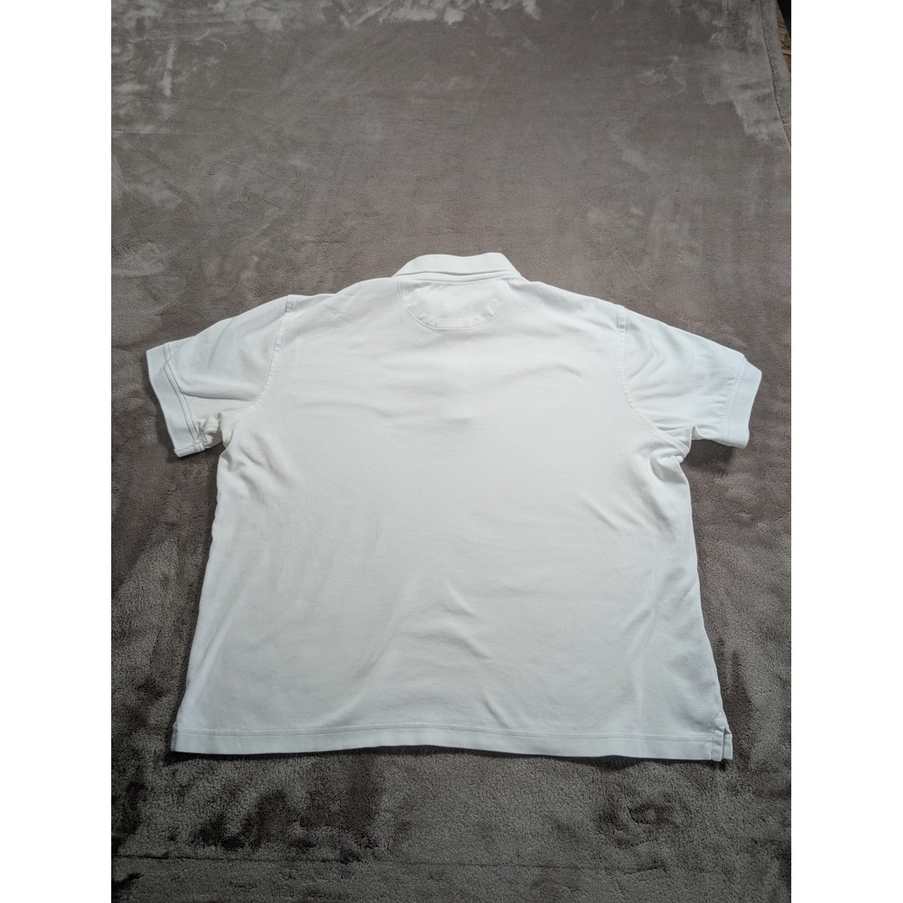UNTUCKit Polo Shirt Mens Medium White Short Sleeve Cotton Pique Casual Hem